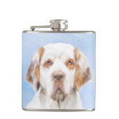 Clumber-spaniel schilderen - Kute Original Dog Art Heupfles (Voorkant)
