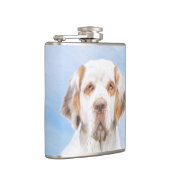 Clumber-spaniel schilderen - Kute Original Dog Art Heupfles (Rechts)