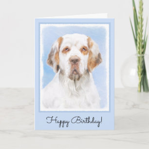 Clumber-spaniel schilderen - Kute Original Dog Art Kaart