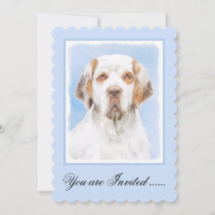 Clumber-spaniel schilderen - Kute Original Dog Art Kaart