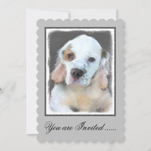 Clumber-spaniel schilderen - Kute Original Dog Art Kaart (Voorkant)