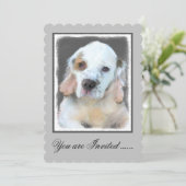 Clumber-spaniel schilderen - Kute Original Dog Art Kaart (Staand voorkant)