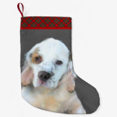 Clumber-spaniel schilderen - Kute Original Dog Art Kleine Kerstsok (Voorkant)