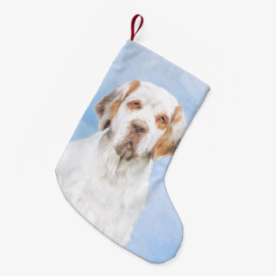 Clumber-spaniel schilderen - Kute Original Dog Art Kleine Kerstsok