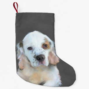 Clumber-spaniel schilderen - Kute Original Dog Art Kleine Kerstsok