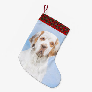 Clumber-spaniel schilderen - Kute Original Dog Art Kleine Kerstsok