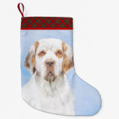 Clumber-spaniel schilderen - Kute Original Dog Art Kleine Kerstsok (Voorkant)