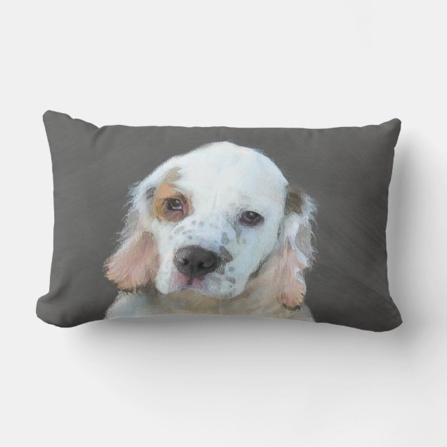 Clumber-spaniel schilderen - Kute Original Dog Art Kussen (Voorkant)
