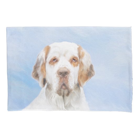 Clumber-spaniel schilderen - Kute Original Dog Art Kussensloop (Voorkant)
