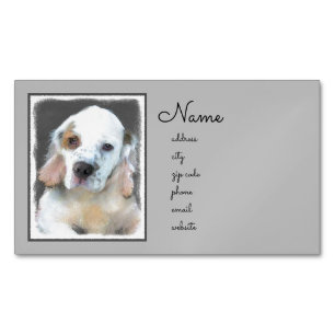 Clumber-spaniel schilderen - Kute Original Dog Art Magnetisch Visitekaartje