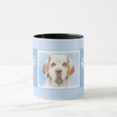 Clumber-spaniel schilderen - Kute Original Dog Art Mok (Midden)