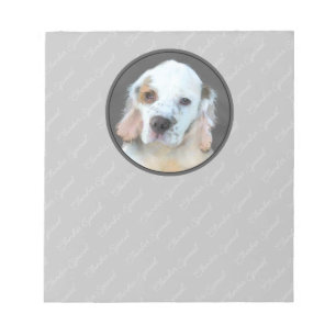 Clumber-spaniel schilderen - Kute Original Dog Art Notitieblok