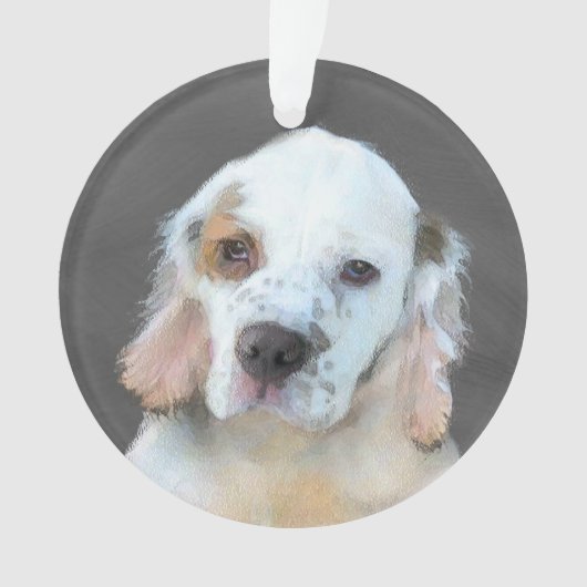 Clumber-spaniel schilderen - Kute Original Dog Art Ornament (voorkant)