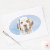 Clumber-spaniel schilderen - Kute Original Dog Art Ovale Sticker (Envelop)