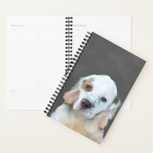 Clumber-spaniel schilderen - Kute Original Dog Art Planner (Display)