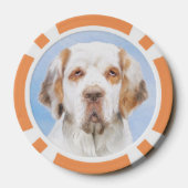 Clumber-spaniel schilderen - Kute Original Dog Art Poker Chips (Achterkant)