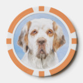 Clumber-spaniel schilderen - Kute Original Dog Art Poker Chips (Voorkant)