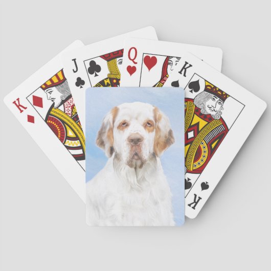 Clumber-spaniel schilderen - Kute Original Dog Art Pokerkaarten (Achterkant)