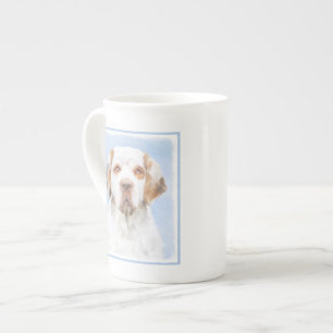 Clumber-spaniel schilderen - Kute Original Dog Art Porselein Kop