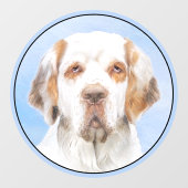 Clumber-spaniel schilderen - Kute Original Dog Art Raamsticker (Vel)