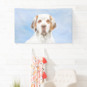 Clumber-spaniel schilderen - Kute Original Dog Art Spandoek (Insitu)