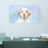 Clumber-spaniel schilderen - Kute Original Dog Art Spandoek (Beurs)