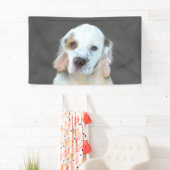Clumber-spaniel schilderen - Kute Original Dog Art Spandoek (Insitu)