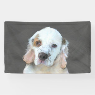 Clumber-spaniel schilderen - Kute Original Dog Art Spandoek