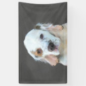 Clumber-spaniel schilderen - Kute Original Dog Art Spandoek (Verticaal)