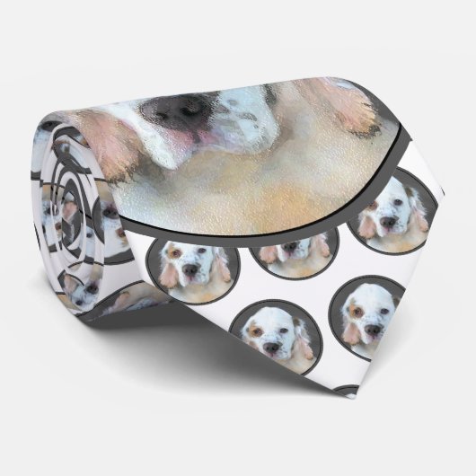 Clumber-spaniel schilderen - Kute Original Dog Art Stropdas (Opgerold)