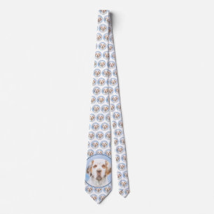Clumber-spaniel schilderen - Kute Original Dog Art Stropdas