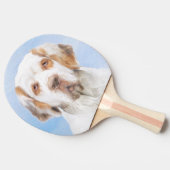 Clumber-spaniel schilderen - Kute Original Dog Art Tafeltennisbatje (Zijkant)