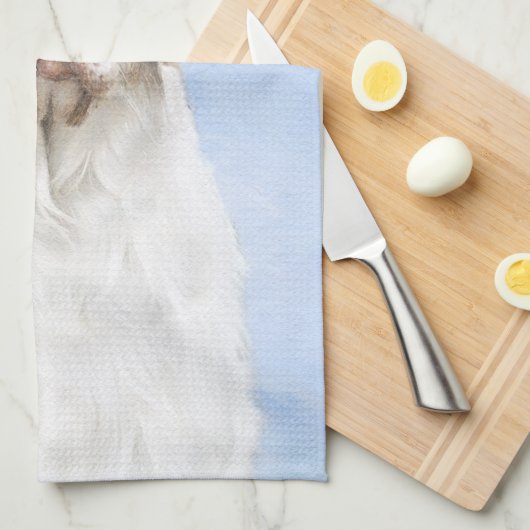 Clumber-spaniel schilderen - Kute Original Dog Art Theedoek (Quarter Fold)