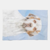 Clumber-spaniel schilderen - Kute Original Dog Art Theedoek (Horizontaal)