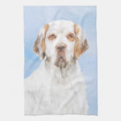 Clumber-spaniel schilderen - Kute Original Dog Art Theedoek (Verticaal)