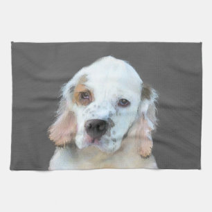 Clumber-spaniel schilderen - Kute Original Dog Art Theedoek