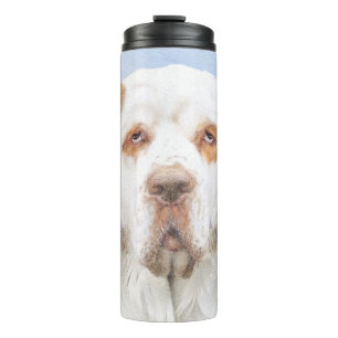Clumber-spaniel schilderen - Kute Original Dog Art Thermosbeker