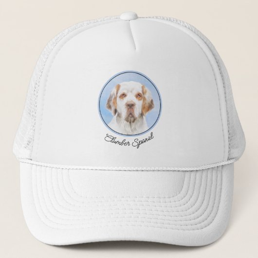 Clumber-spaniel schilderen - Kute Original Dog Art Trucker Pet (Voorkant)