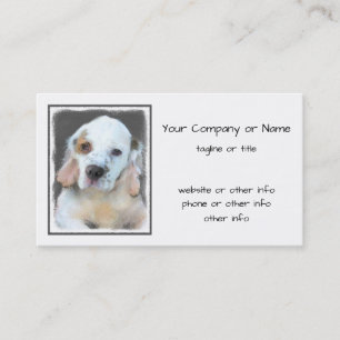 Clumber-spaniel schilderen - Kute Original Dog Art Visitekaartje