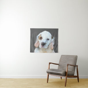 Clumber-spaniel schilderen - Kute Original Dog Art Wandkleed