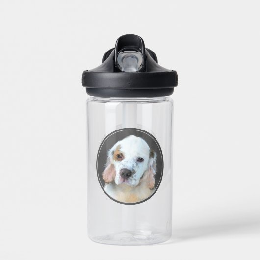 Clumber-spaniel schilderen - Kute Original Dog Art Waterfles (Voorkant)