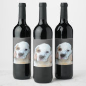Clumber-spaniel schilderen - Kute Original Dog Art Wijn Etiket (Flessen)