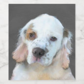 Clumber-spaniel schilderen - Kute Original Dog Art Wijn Etiket (Enkel label)