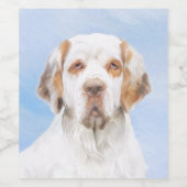 Clumber-spaniel schilderen - Kute Original Dog Art Wijn Etiket (Enkel label)