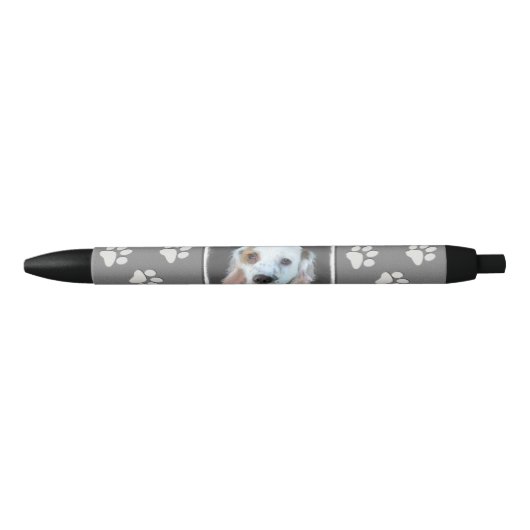 Clumber-spaniel schilderen - Kute Original Dog Art Zwarte Inkt Pen (Voorkant)