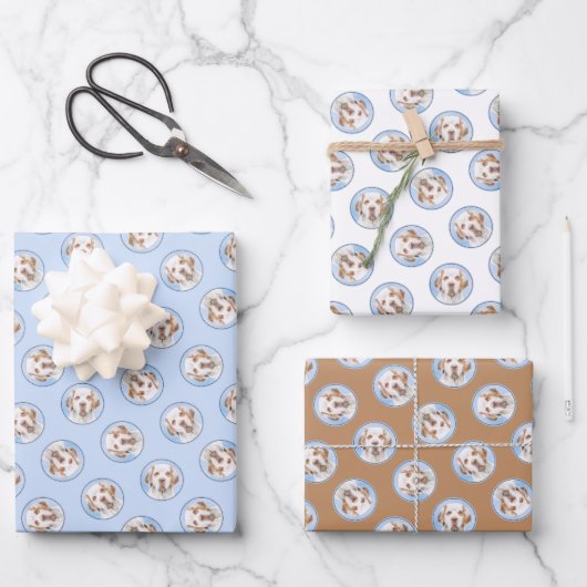 Clumber Spaniel Schilderen Schattigee Originele Pe Inpakpapier Vel (Voorkant)