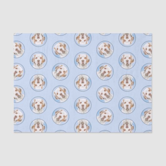 Clumber Spaniel Schilderen Schattigee Originele Pe Tissuepapier (Voorkant)