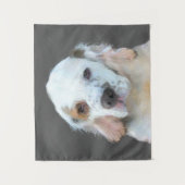 Clumber Spaniel Schilderij - Mooie Originele Honde Wandkleed (Voorkant)