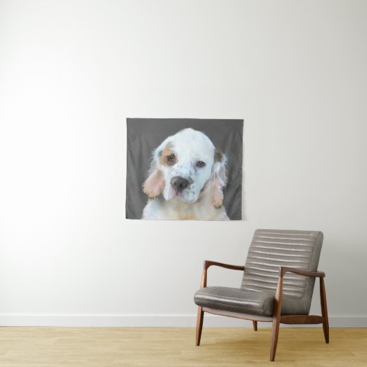 Clumber Spaniel Schilderij - Mooie Originele Honde Wandkleed (In Situ (horizontaal))