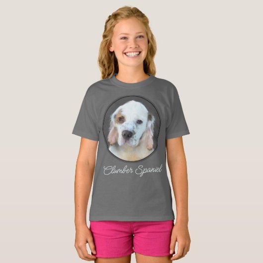 Clumber-spaniel-schildering - Kute Original Dog Ar T-shirt (Voorkant volledig)